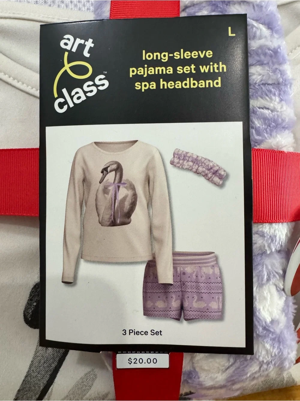 Art Class Long-Sleeve Pajama Set with Spa Headband